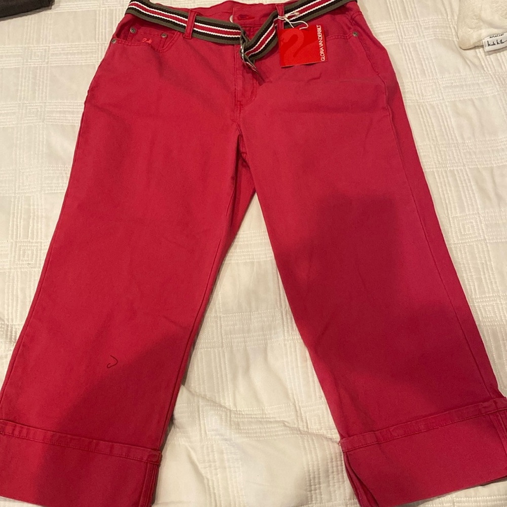 Gloria Vanderbilt pink stretch capris size 14 NWT